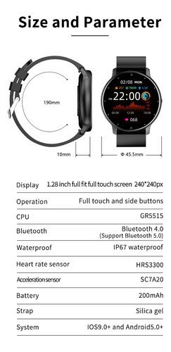 Relógio Redondo Smartwatch + Pulseira Extra + Película Cor Da Caixa Branco Cor Do Bisel Preto