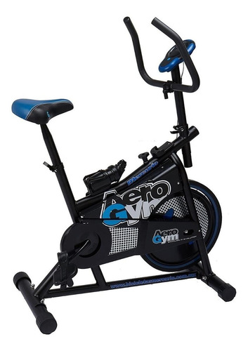 Bicicleta Fija Mercurio Aerogym Para Spinning Color Negro Y Azul