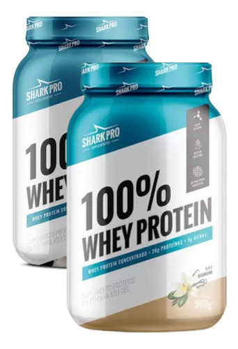Suplemento Em Pó Shark Pro  Pro 100% Whey Protein Proteínas 100% Whey Protein Sabor  Baunilha Em Pote