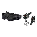 Kit Sapatilha De Bicicleta Mtb Bike + Pedal Clip Wellgo M919