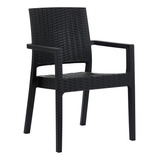 Sillon De Rattan Milano Negro Para Exterior Garden Life