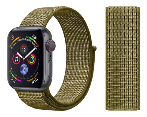 Pulseira Nylon Loop Velcro Compatível Com Apple Watch E Iwo