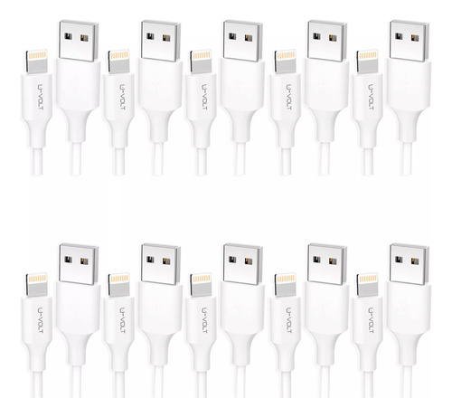 Paquete 10 Cable Para iPhone Usb Carga Rápida 2.4a U-volt