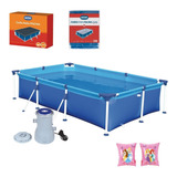 Kit Piscina 2500 L Capa Forro Filtro Boiabraço Princesa 110v