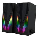 Caixa De Som Multimídia Pc Gamer Luz Led Multicolor Estéreo Para Computador