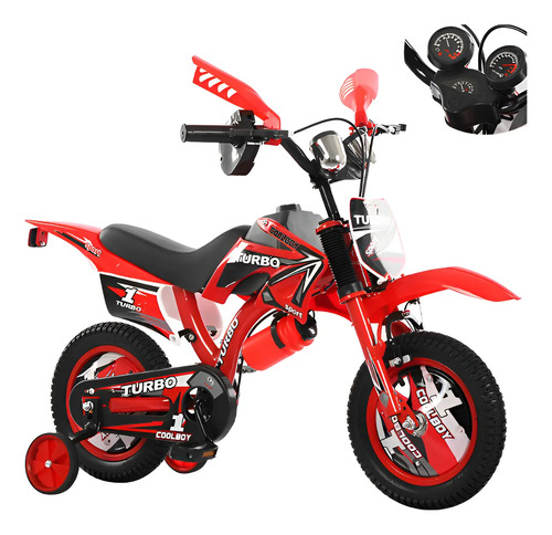 Bicicleta Para Niños 16 Inch Moto Cross Con Música Y Luces