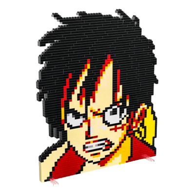 Cuadro 3d One Piece Set Bloques Armables 3d Rostro Pixel Art Cantidad De Piezas 1 Versión Del Personaje Luffy | MercadoLibre