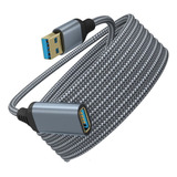 Cable Extensión Usb 3.0 Macho Hembra 2m Pd60w 5gbs Color Gris