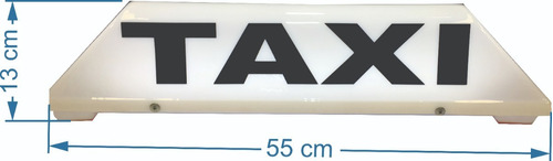 Cartel De Taxi 55 Cm Blanco Personalizado Led Somos Fábrica