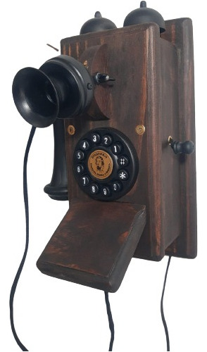 Telefone  Minitel Mogno - Artesanal Retrô Vintage