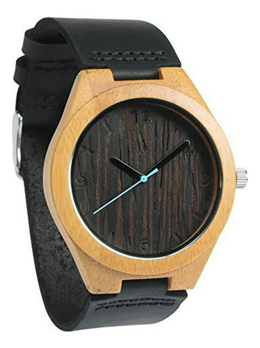 Reloj De Madera De Bambú Para Hombres, Movimiento De Cuarzo 