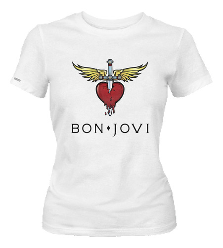 Camisetas Estampadas Blusa Bon Jovi Mujer Rock 80s 90s Idk 