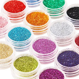 16 Colores Hologrficos Con Purpurina Para Uas  Polvo De Lent