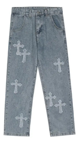 Xt Vaqueros Vaqueros Anchos Con Punto De Cruz For Hombre,
