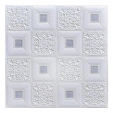 Lamina 3d Panel Elegante Blanco Cuadro Gris Cielo 70 X 70 Cm