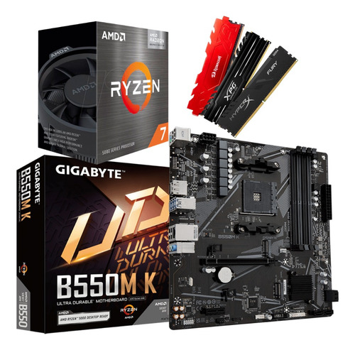 Kit Amd Ryzen 7 5700g  + Gigabyte B550m K + 2x8gb 3200mhz