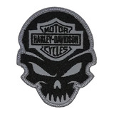 Parche Bordado Calavera Con Logo Harley Davidson Reflectivo