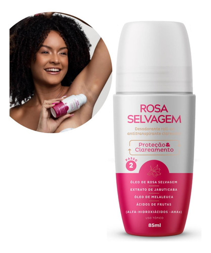 Rosa Selvagem Desodorante Roll-on Clareador Axila