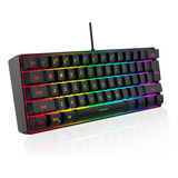 Dgg K60 61 Teclas Rgb Retroiluminado 60% Teclado Juegos Con