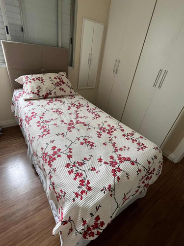 Cama Solteiro Com Box, Colchão E Cabeceira