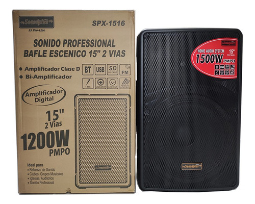 Parlante Profesional 15¨ Clase D Sound Plus 1200w Spx1516