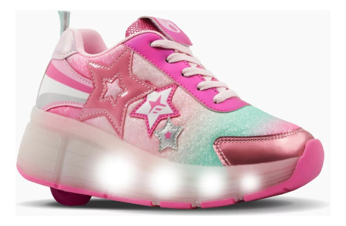 Zapatillas Footy Rueda Y Luces Led Rosa Fty Calzados