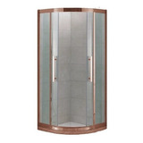 Box Ducha Semicircular Transl. Rose Gold Sin Base Cuzco 90cm