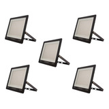 Reflector Led 200w Luz Blanca Diseño Moderno 5 Piezas Carcasa Negro Luz Blanco Frío