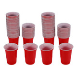 Vaso De Plástico Desechable Rojo, 100 Unidades/juego, 450 Ml