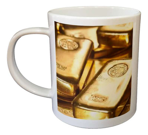 Taza De Plastico Oro Lingotes Valores Gold Economia Money M2