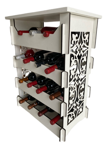 Prateleira Armazenamento Vinho 15 Garrafas Mdf Decoração