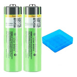 2x Pack Pila Recargable 18650 3200mah 3,7v Litio-ion + Caja