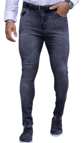 Pantalon Jean Azul Chupin Elastizado  Hombre 