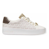 Tenis Michael Kors Original De Dama Poppy Lace Up Vainilla