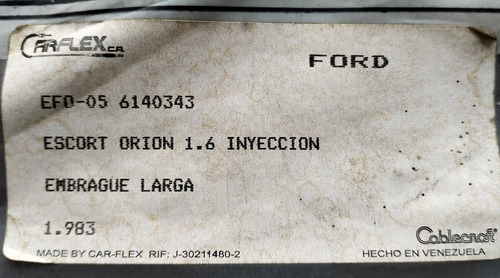 Guaya Clutch/embrague Ford Escort Orion Inyeccin (83) Foto 3