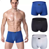 Paquete 3 Sólido Boxer Briefs Hombre Elástico Y Transpirable