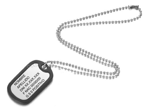 Collar Militar Alerta Medica Identidad Grabado Personalizado