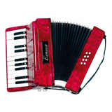 Acordeon Benson Vermelho Perolado Com 8 Baixos - Bac08