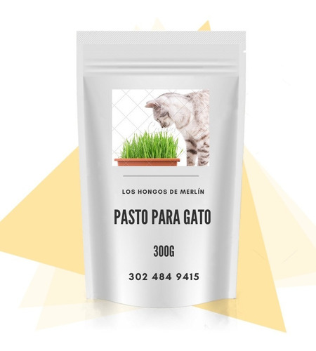 Semillas Repuesto De Pasto Gatuno, Pasto Para Gatos X 3 Unid