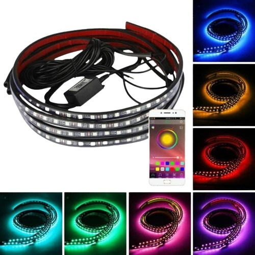 4 Tiras Led 5050 Alta P. Rgb Color Auto Camion Exterior Ip68