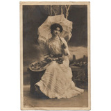 Foto Postal Antigua Mujer 1910 Pasto A Popayán