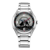 Reloj Citizen Aw1140-51w Eco Drive Starwar El Duelo Color De La Correa Plata Color Del Bisel Plateado Color Del Fondo Gris