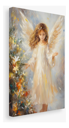Precioso Angel Estilo Monet Cuadro Navideño Moderno