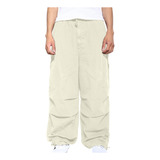 Pantalones Tipo Cargo R Para Hombre, Color Liso, Pierna Rect