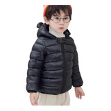 Jaqueta Puffer Capuz Infantil Criança 1 A 2 Anos Preto Fgrat