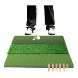 Relilac Tri-turf Golf Hitting Mat With Tees - Launch Pad Fo