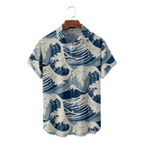 Ct Camisa Hawaiana Unisex Ukiyoe Wave Japón, Camisa Playa