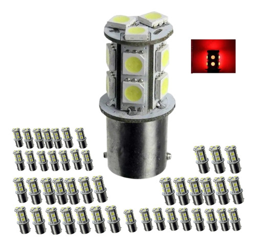 Kit 50 Lampada 13 Led Bay15d 2 Polo 1157 1034 P21 Atacado