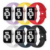 6 Correas De Silicona Para Apple Watch Series Ultra 8 7 6 Se