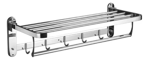 Toallero Con Estante Baño Rebatible Plegable Acero Inox